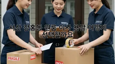서산 잠홍동 원룸 이사, 용달 어떻게 선택할까요?